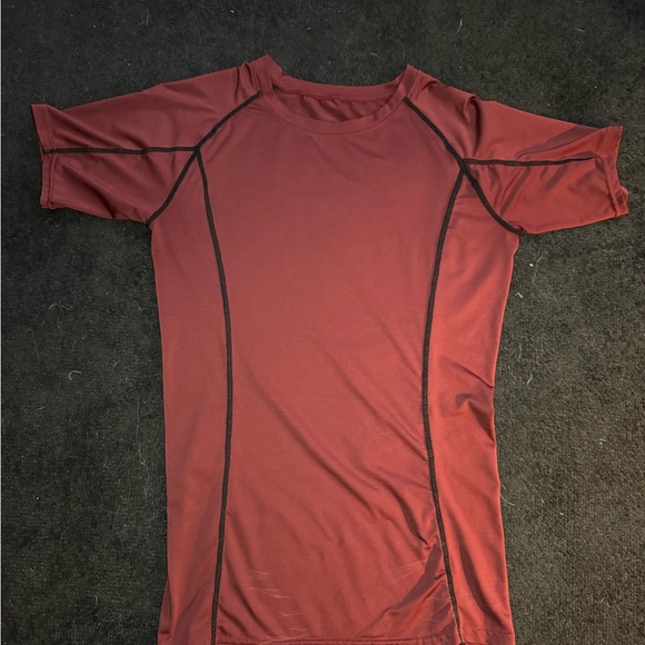 Tops - Maroon/Burgundy Athletic Wear with Black Accents
